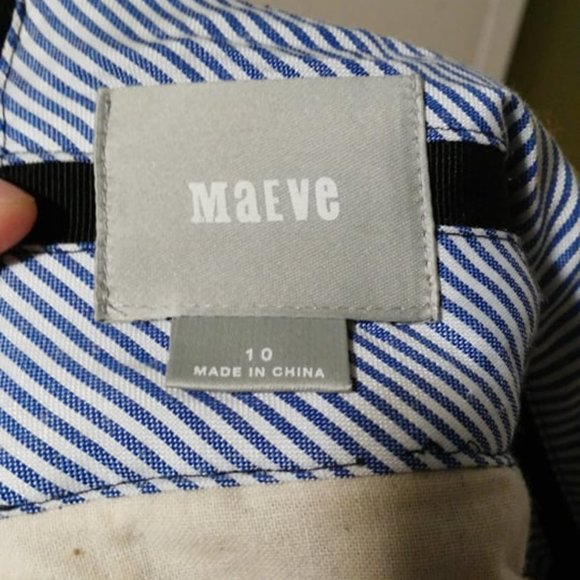 Maeve Anthropologie Skirt Tweed Navy White Plaid Lined - Picture 3 of 7